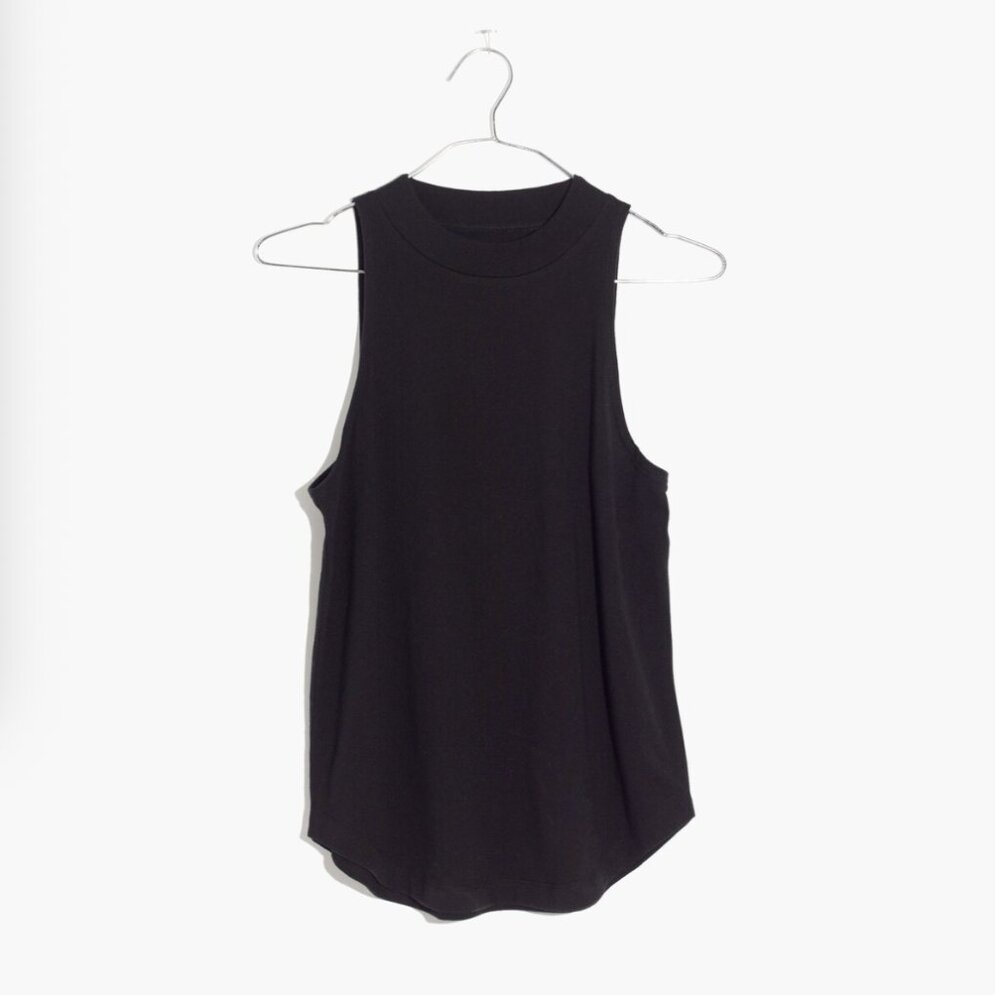 EUC! Madewell Mockneck Shirttail Tank Top - Black